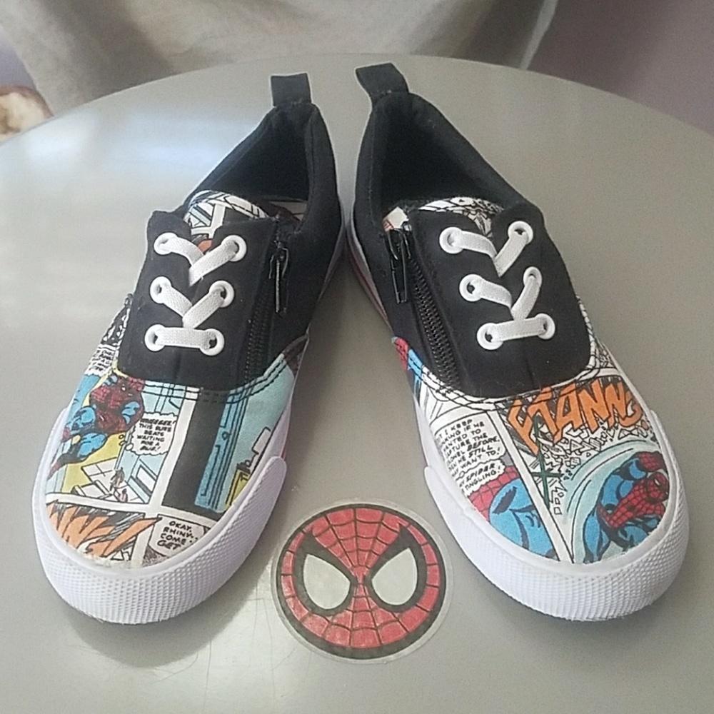 MARVEL Spider-Man Zip Slip-on Sneakers Size 1